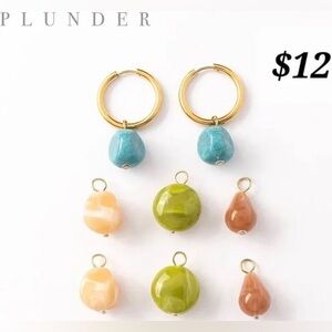 New in Bag - Plunder Design Gold Hoop Earring with interchangeable beads